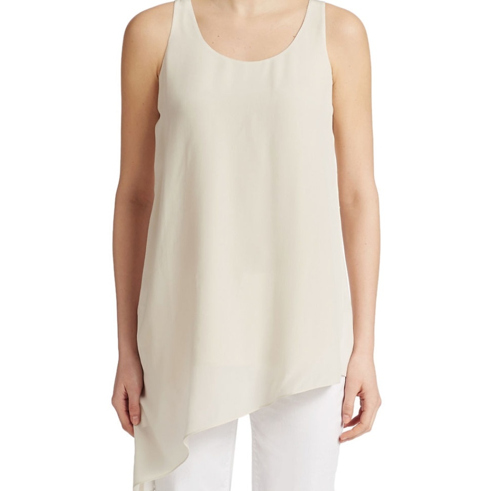 Eileen Fisher xs silk tank asymmetrical